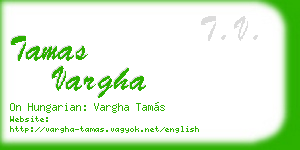 tamas vargha business card